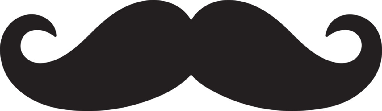 Black mustache vector shape icon