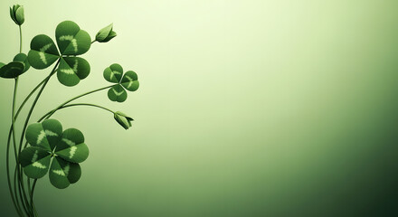 St patrick's day shamrock leaves green background