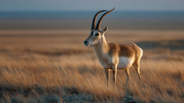 Saiga Antelope in Kazakhstan Steppe