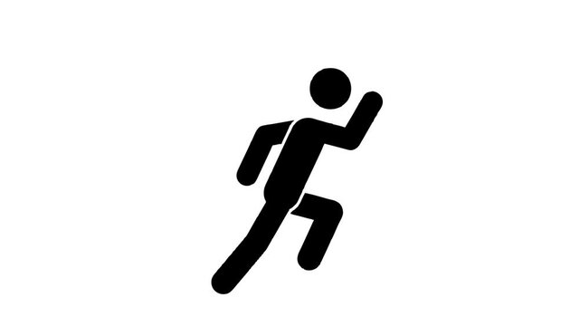 Animated Running Man Exercise Pictogram Seamless Loop Cardio Workout Animation