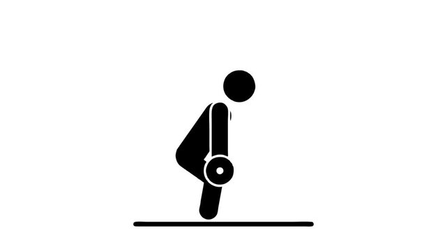 Animated Safe Lifting Technique Exercise Icon Seamless Loop Proper Form Training