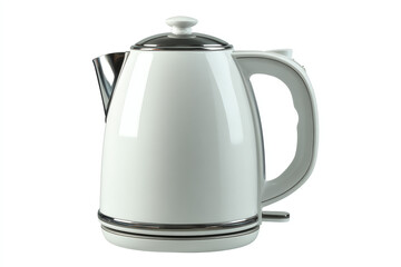 Fototapeta premium Electric Kettle Elegance: A sleek, modern electric kettle in a pristine white finish, showcasing a fusion of functionality and contemporary design.