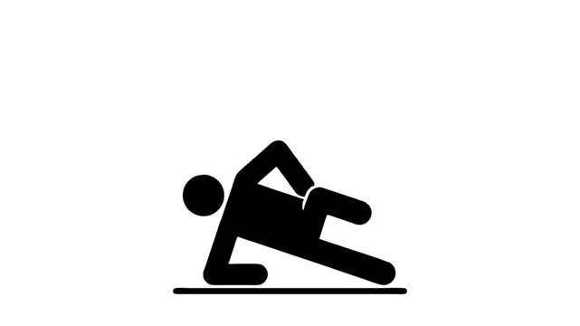 Animated Side Plank Variation Icon Seamless Loop Core Stability Workout