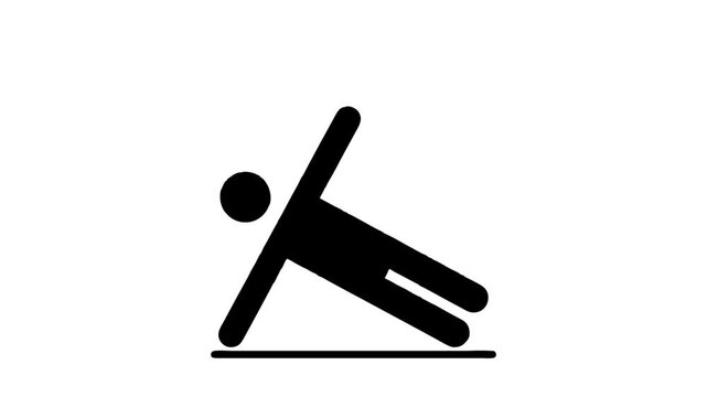 Animated Side Plank Fitness Icon Seamless Loop Core Workout Animation