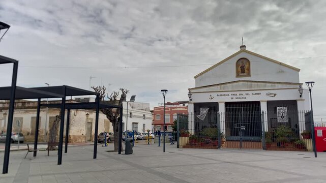 Parish church of Our Lady of Carmen of Bonanza in Sanlucar de Barrameda, a coastal town in Andalusia, Spain