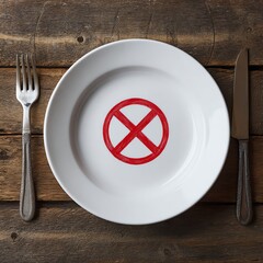 Artistic plate design with no food symbol.