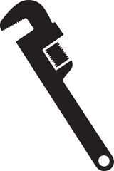 Naklejka premium Adjustable wrench silhouette vector icon