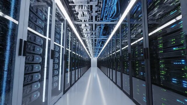 Professional Presenting Data Center Operations While Working