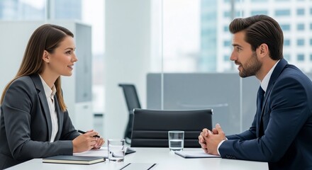 Obraz premium Business Interview Meeting Corporate Office Discussion