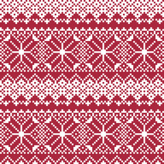 Holiday Floral Textile Pattern Festive Celebration Design Christmas Season Winter Holidays Red And White Snowflake Motif Repeat For Fashion And Homeware