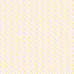 Pastel Plaid Textile Design Pattern For Fashion And Homeware Pink And Yellow Diagonal Stripes Repeatable Print For Fabrics And Computer Graphics Soft Colors