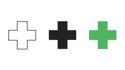 Obraz premium Three crosses in different colors on a plain background Vector