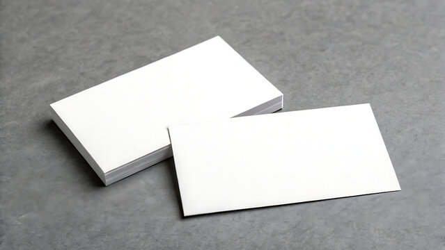 Two plain white rectangular cards placed on a flat surface side by side