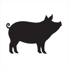 A pig silhouette vector design.