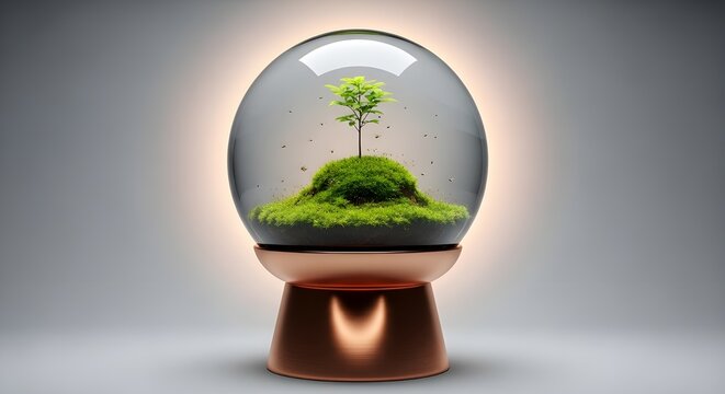 Banner de bombilla ecol&oacute;gica con espacio para copiar, energ&iacute;a sostenible y renovable.
 IA generativa