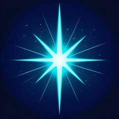 Shining bright star in a deep blue sky evokes wonder and imagination for holiday themes, astronomy projects, and magical content creation