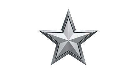Obraz premium Silver Five-Pointed Star Emblem