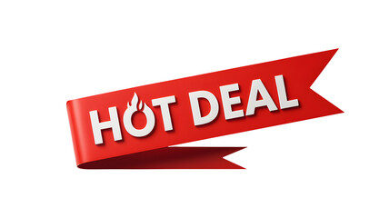 Obraz premium Vibrant red hot deal banner with flame icon for promotions and sales