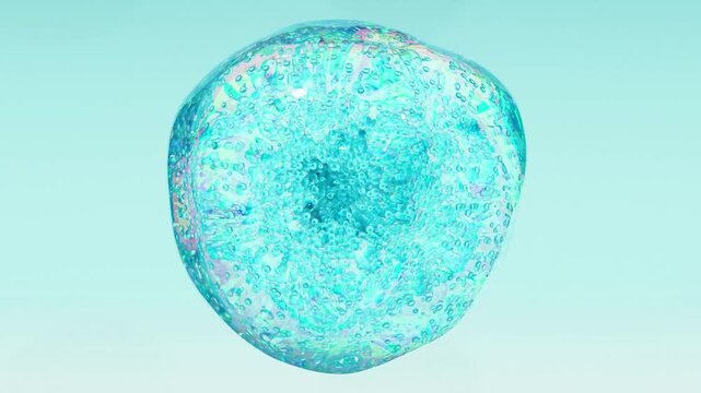 Visualize cellular renewal in this 3d animation, 3d video. Key for skin care, hair care, skin restoration, hair restoration. Infused with collagen essence, vital for cosmetics