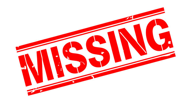 Red missing stamp for indicating lost or absent items