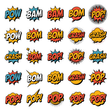 Colorful comic book explosion sound effects 3