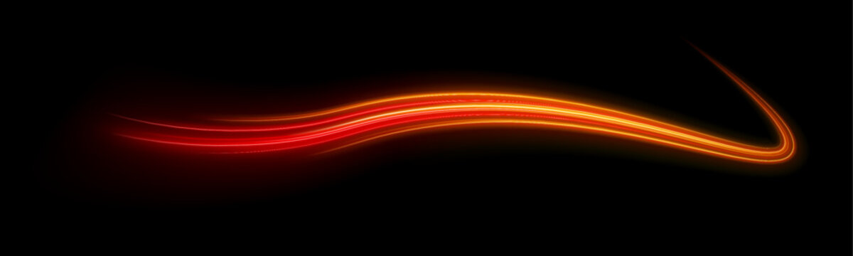Multicolor glowing arcs stretch into the horizon with vivid motion blur. Radiant edges amplify velocity and energy. A striking high-speed background. vector