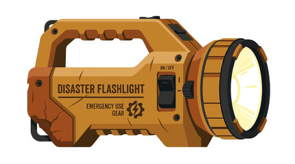 Heavy duty orange disaster flashlight, emergency use gear