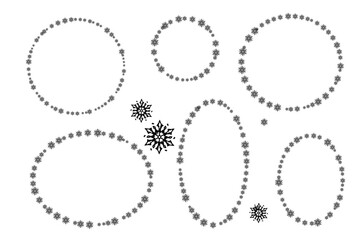 雪の結晶で描いたフレーム