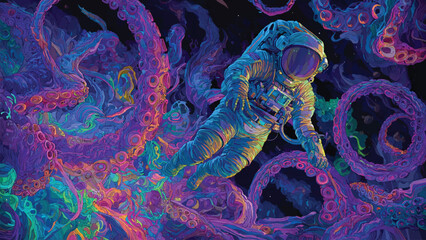 graphic vector astronaut skull wall art © creative