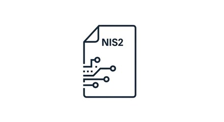 Obraz premium NIS2 Directive Document Icon with Circuit Board Technology