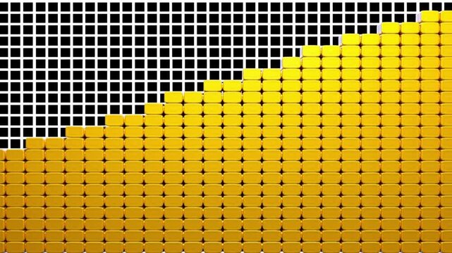 Sales Performance Graph on Gold Grid for Trade Commerce