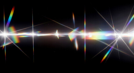 horizontal lens flare light effect rainbow spectrum beam flash ray sun burst glare sparkle shine glow optical physics prism black background energy