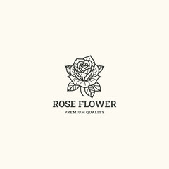 Rose flower logo icon design template vector illustration