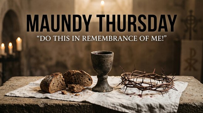 Maundy Thursday Communion with Crown of Thorns and Sacred Elements