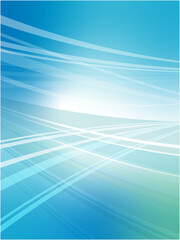 Abstract Light Blue Wave Background with Flowing Lines