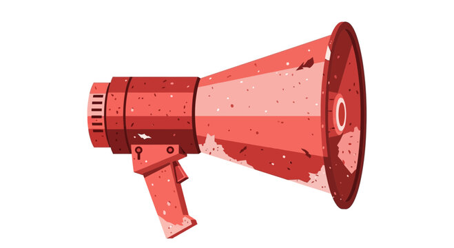 Retro Megaphone Illustration on White Background