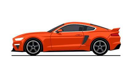 Fototapeta premium Orange Sports Car Side Profile