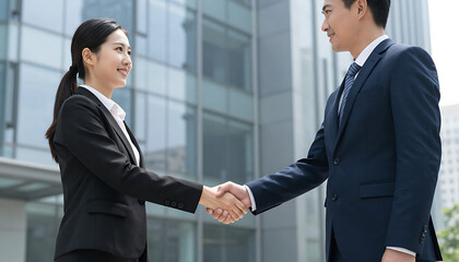 Businessmen Shaking Hands in Modern Office Partnership
