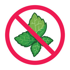 Forbidden sign with mint leaf vegetable icon, vector illustration © logomimi