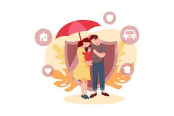 Family Life Insurance Vector