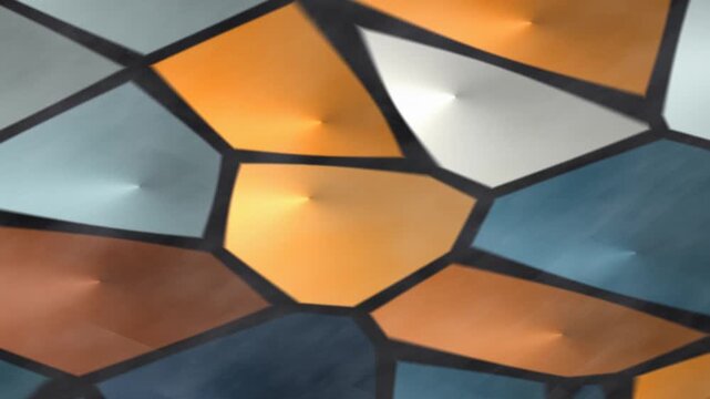 Abstract Geometric Shapes Forming Colorful Pattern with Metal Texture