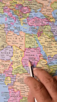 Khartoum Sudan &ndash; Capital City on Map View, Top View Vertical Footage
