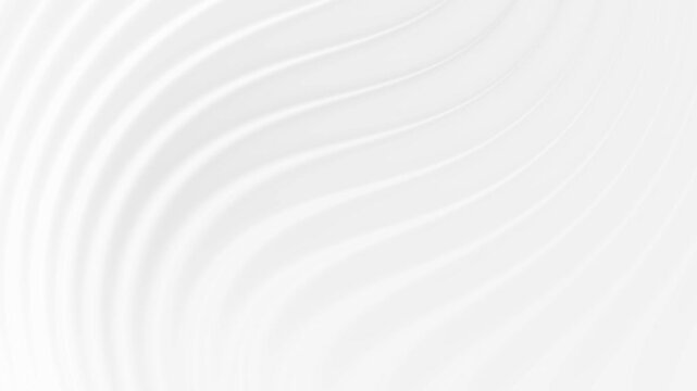 Abstract flowing white background. Seamless looping curve line waves animation.