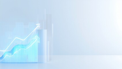 Minimal Corporate Financial Growth Background with Soft Blue Arrows