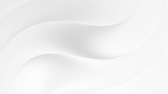 Bright white grey curve wave abstract corporate motion background. Seamless looping animation