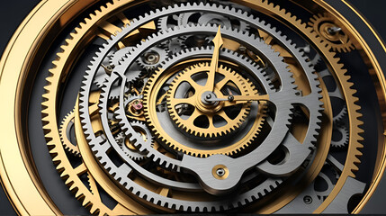 Obraz premium The inscription ANALYSE on the gear of the clock mechanism, 3d illustration