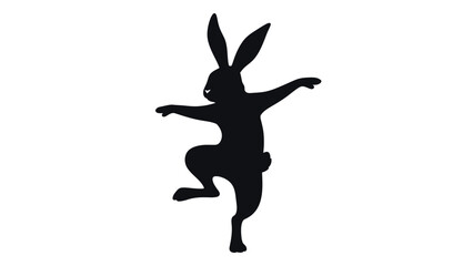 A striking silhouette of a rabbit appears to be leaping or dancing dynamically © Payara