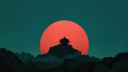 vector graphic giant moon for wall art, background, poster © creative