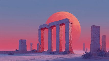 vector graphic giant moon for wall art, background, poster © creative