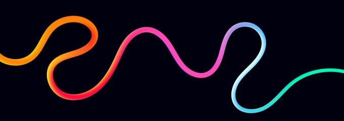 Fototapeta premium Rainbow gradient wave lines abstract background with colorful flowing ribbon pattern isolated on white for creative design use.